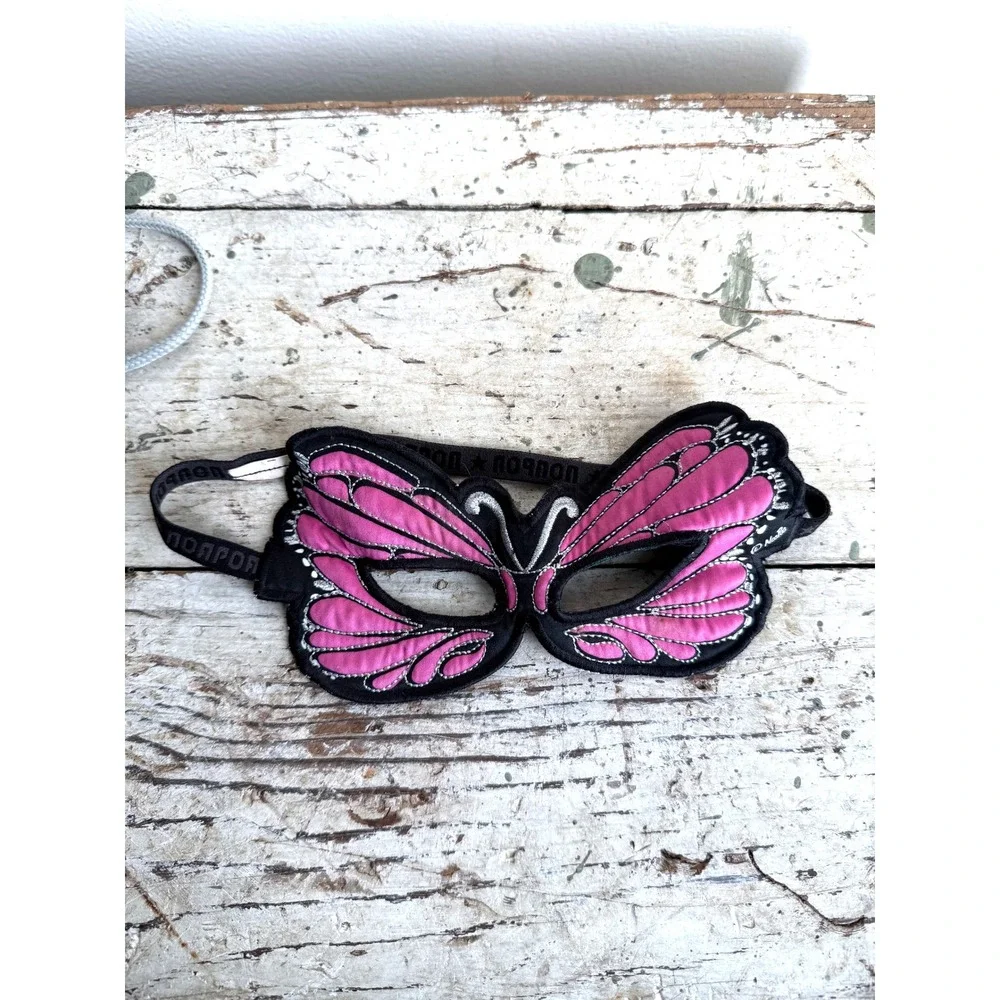 Eddie Bauer Grey Travel Neck Wallet and Pink Butterfly Sleep Mask‎ Set